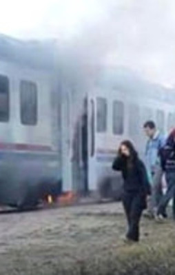 İzmir treninde yangın paniği