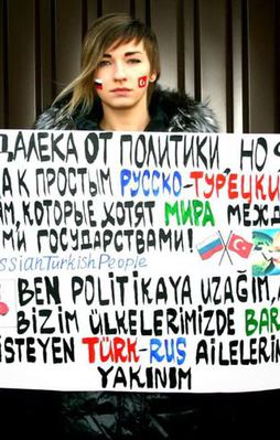 Putin'e ders gibi pankart