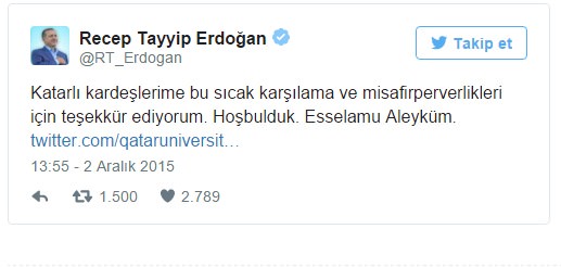 Cumhurbaşkanı Erdoğan'dan teşekkür mesajı-2