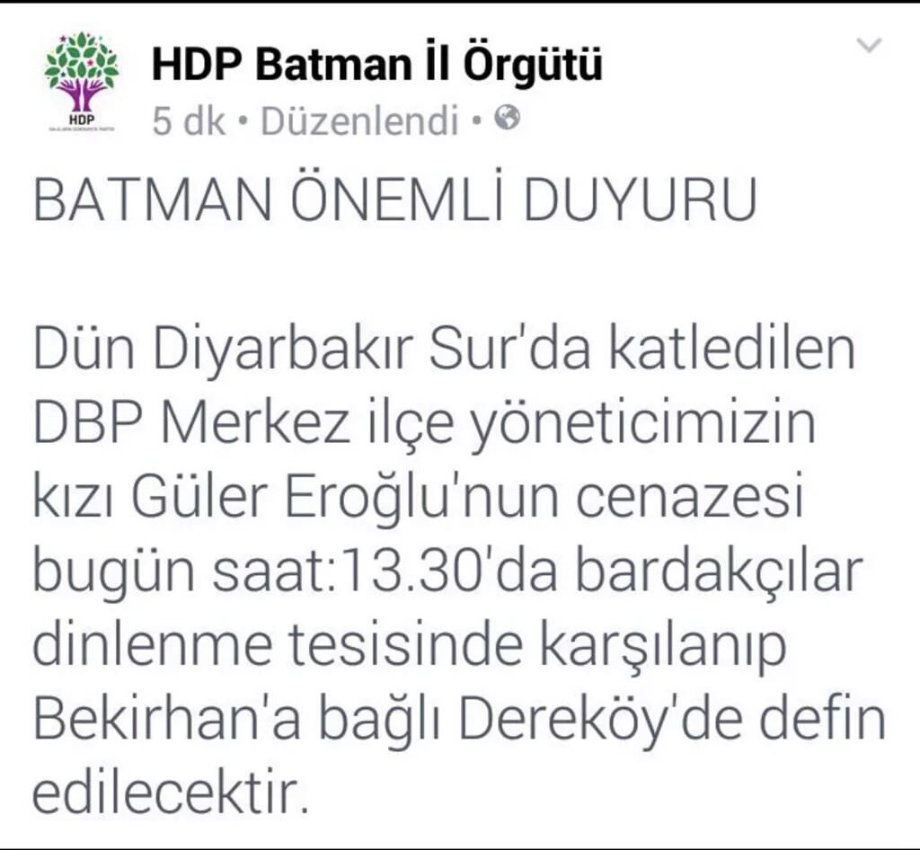 Öldürülen terörist DBP'li yöneticinin kızı çıktı-1