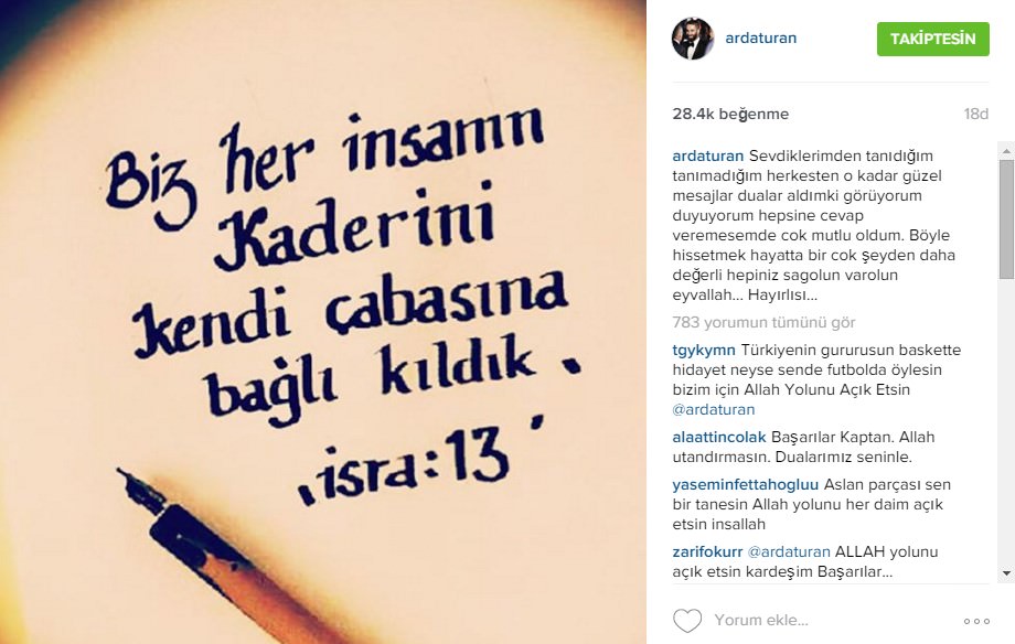 Arda ilk maç öncesi o ayeti paylaştı-1