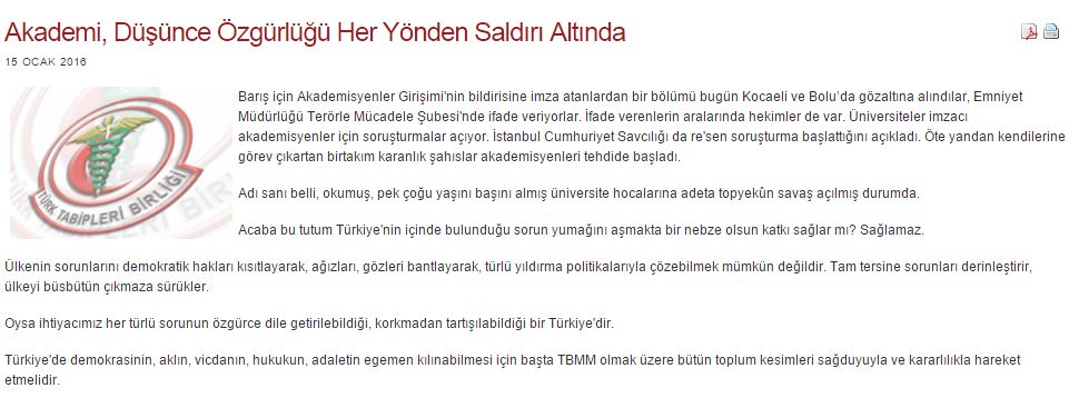 Hain bildiriye Tabipler Odası da destek verdi-1