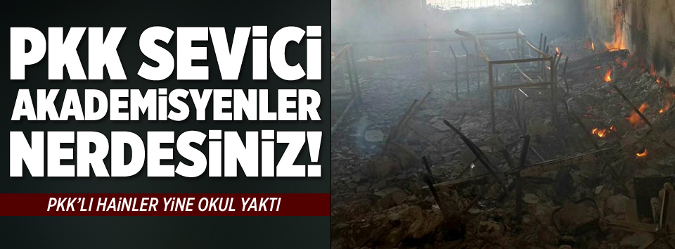 Teröristler Diyarbakır’da okul yaktı