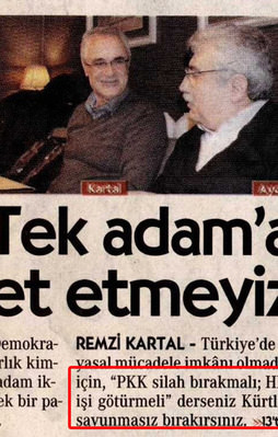 Cumhuriyet'ten PKK'ya destek