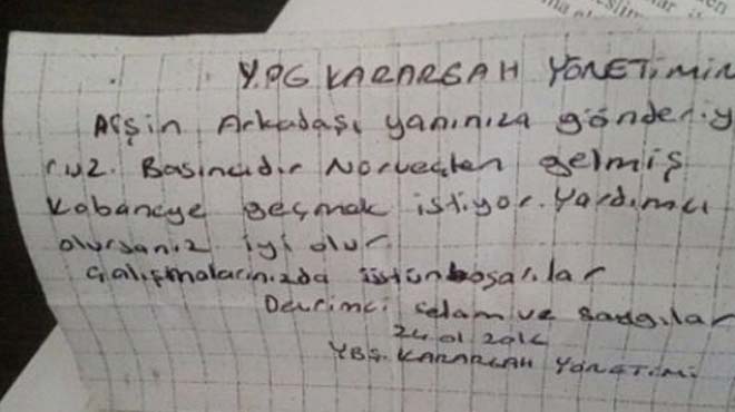 Diyarbakır’da yakalanan Norveçli'den çıkan not-1