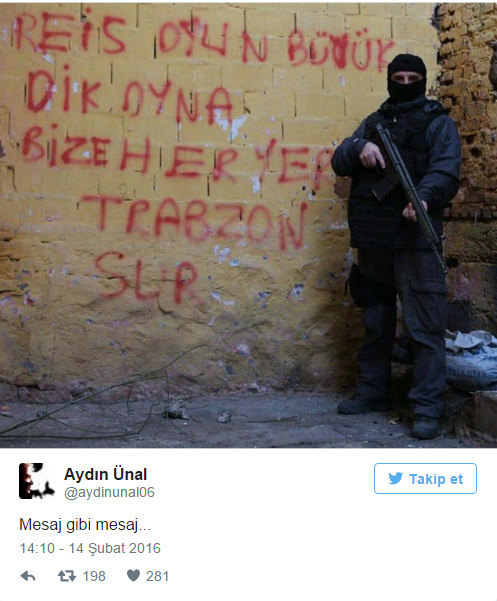 Özel harekat polisinden Erdoğan'a destek-1