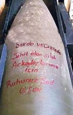 Mermilerin üzerine 'Şehit arkadaşlarımız için' yazdılar