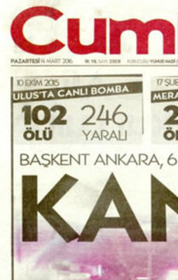 Cumhuriyet'in ikiyüzlü manşeti