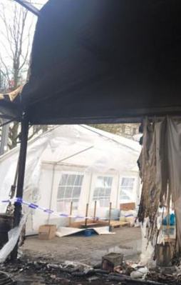 Brüksel'deki PKK çadırı yakıldı