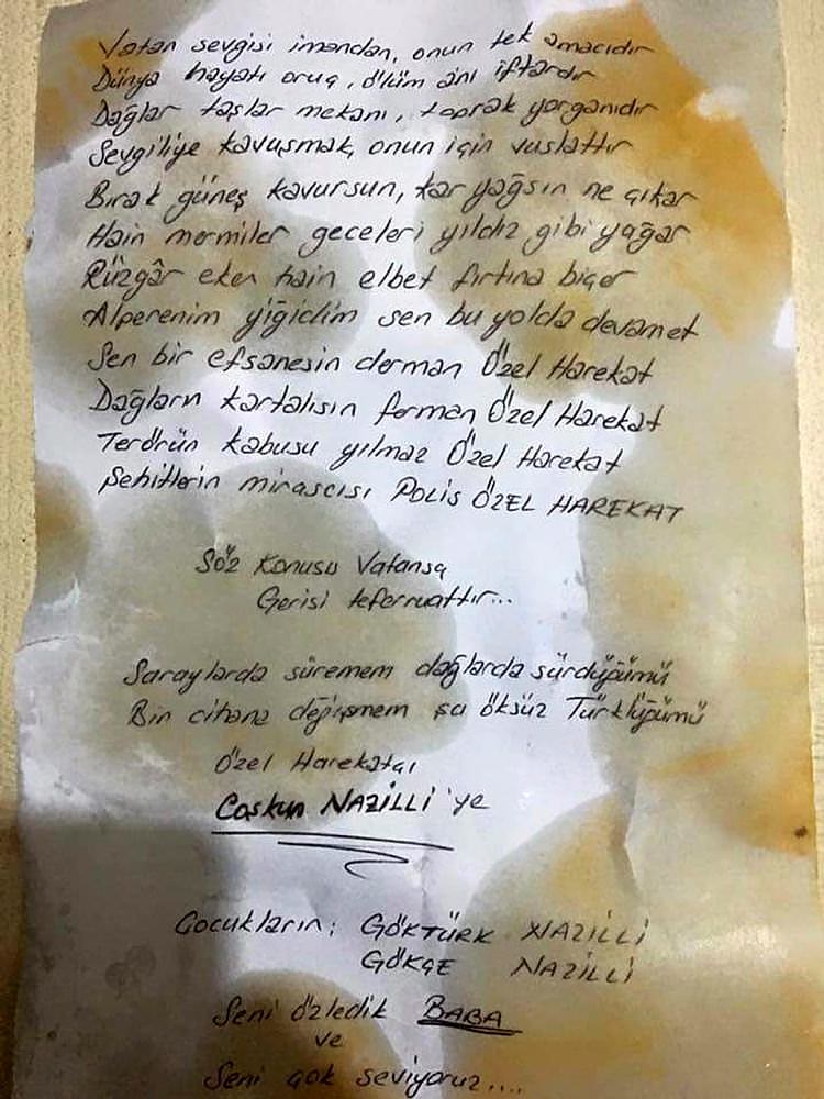 Şehidin cebinden çıkan mektup ağlattı-1