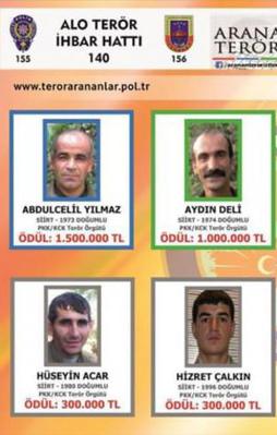 Teröristlerin fotoğrafları billbordlarda