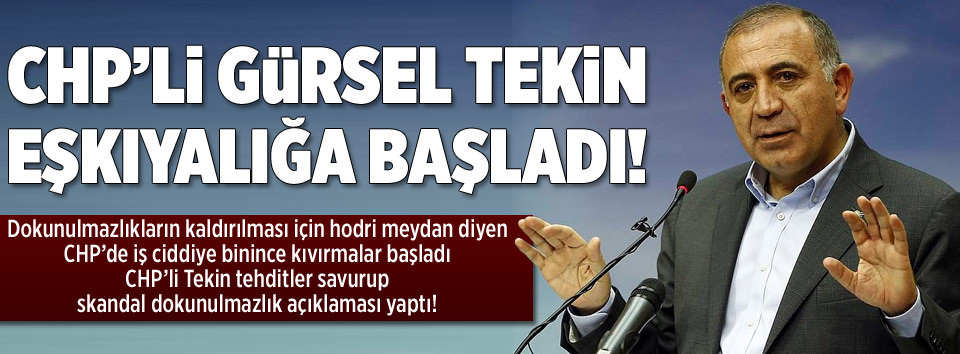CHP'li Tekin tehditler savurdu