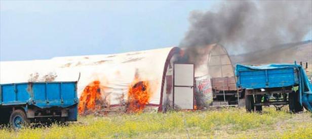 HDP mülteci çadırını yaktı