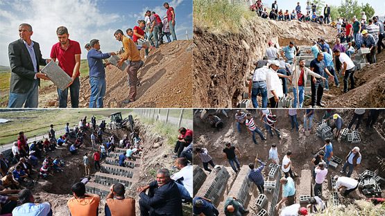 PKK'nın katlettiği 13 kişi toprağa verildi-1