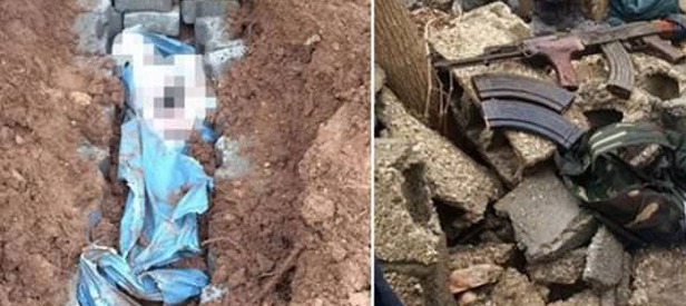 Toprağa gömülü terörist cesetleri bulundu