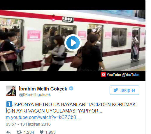 Gökçek'ten kadınlar için ayrı vagon anketi-1