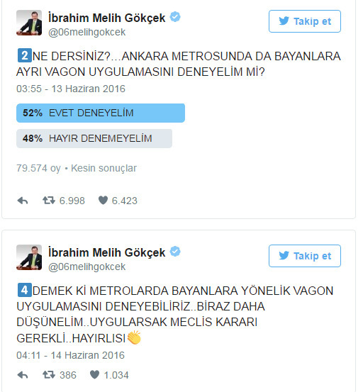 Gökçek'ten kadınlar için ayrı vagon anketi-2