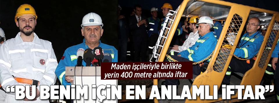 Yerin 400 metre altında iftar