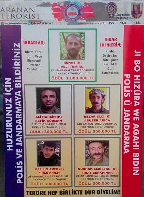 Adıyaman kırsalındaki teröristlerin listesi yayınlandı-1