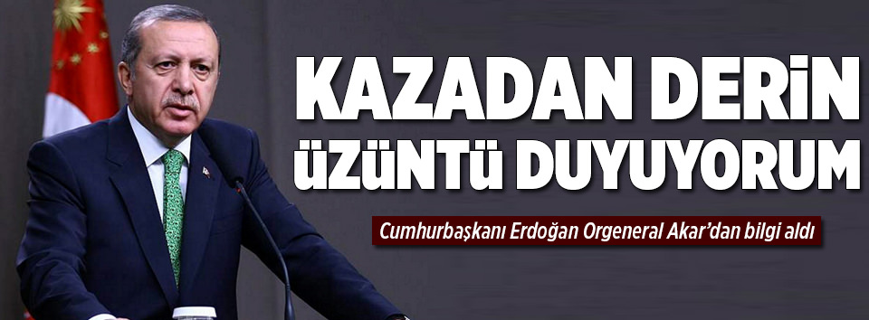Kazadan derin üzüntü duyuyorum