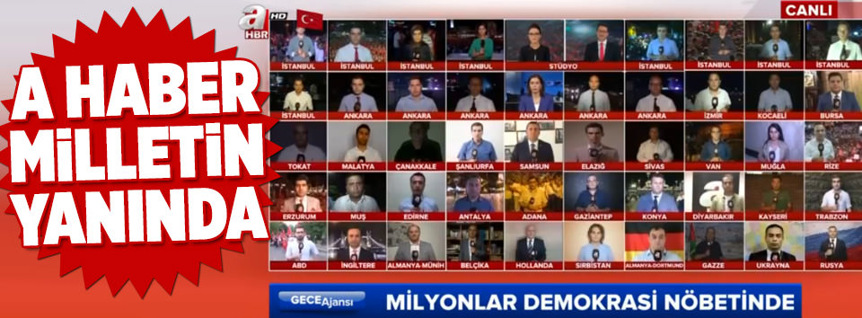 A Haber 50 noktadan canlı yayında