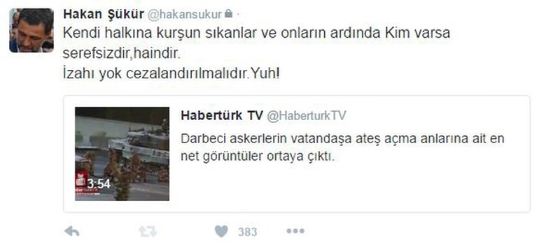 FETÖ'cü Şükür yalandan darbeyi kınadı-1
