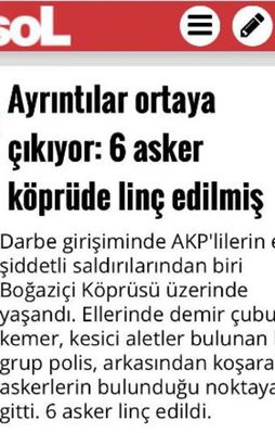 Sol gazetesi darbe karşıtlarını katliamcı ilan etti