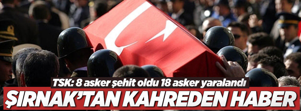 Şırnak'ta 8 asker şehit oldu