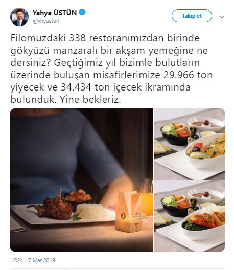 THY 2018'de 29.966 ton yiyecek, 34.434 ton içecek ikramı yaptı-1
