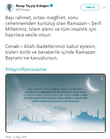 Başkan Erdoğan'dan "Ramazan" paylaşımı-1