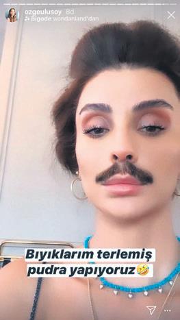Özge Ulusoy'un bıyıklı pozu gülümsetti-1