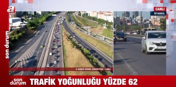 Akın akın gidiyorlar! İstanbul'da bayram trafiği başladı!  Trafik yoğunluğu dron kamarasına saniye saniye yansıdı...-4