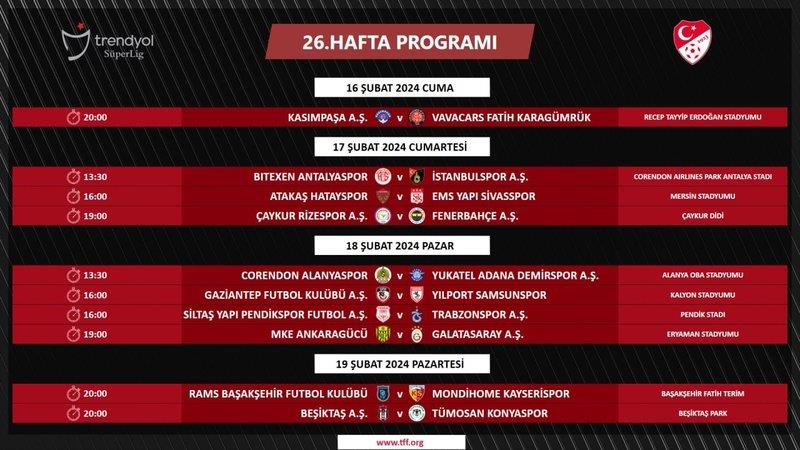 İşte 26.haftanın programı