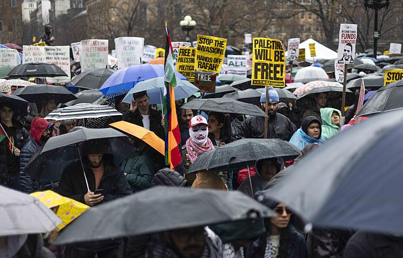 New York Gazze için bir arada! Protestocular Times Meydanı’nda toplandı: Polisten müdahale ABD basınından kirli propaganda-1