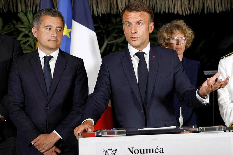 Fransa İçişleri Bakanı Gerald Darmanin ve Cumhurbaşkanı Emmanuel Macron