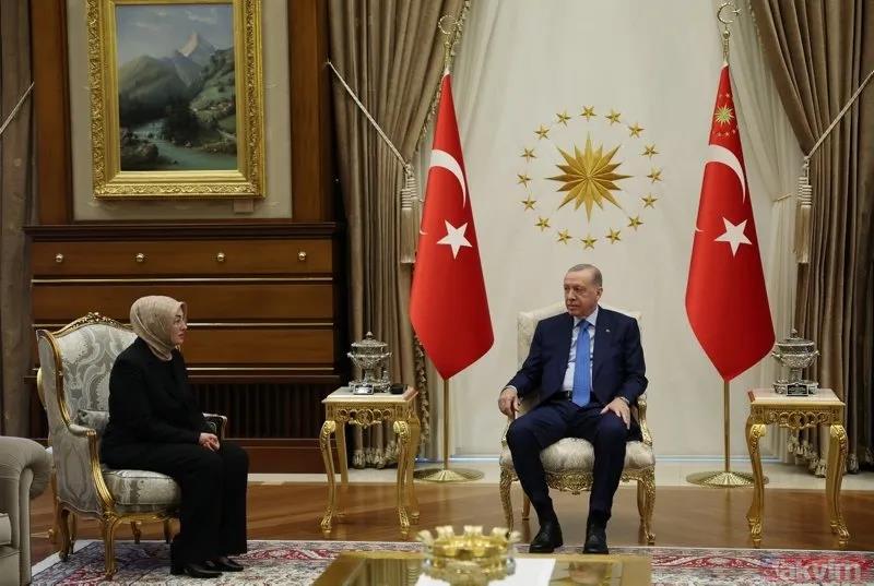 Başkan Erdoğan Sinan Ateş'in eşi Ayşe Ateş'i kabul etti