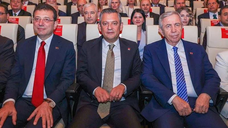 İBB Başkanı Ekrem İmamoğlu, ABB Başkanı Mansur Yavaş ve CHP Genel Başkanı Özgür Özel.