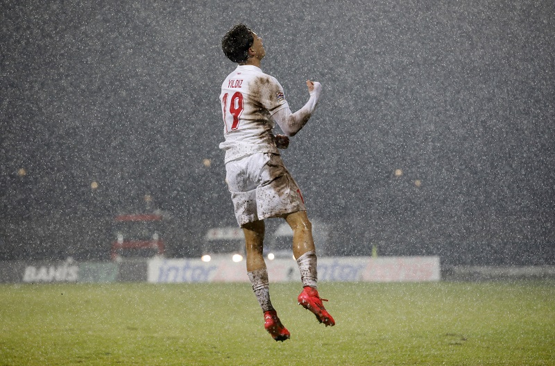 Kenan Yıldız'ın gol sonrası sevinci (REUTERS)