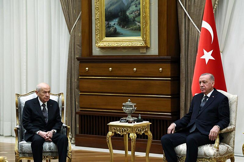 Başkan Erdoğan MHP lideri Bahçeli'yi kabul etti 14 Kasım (AA)