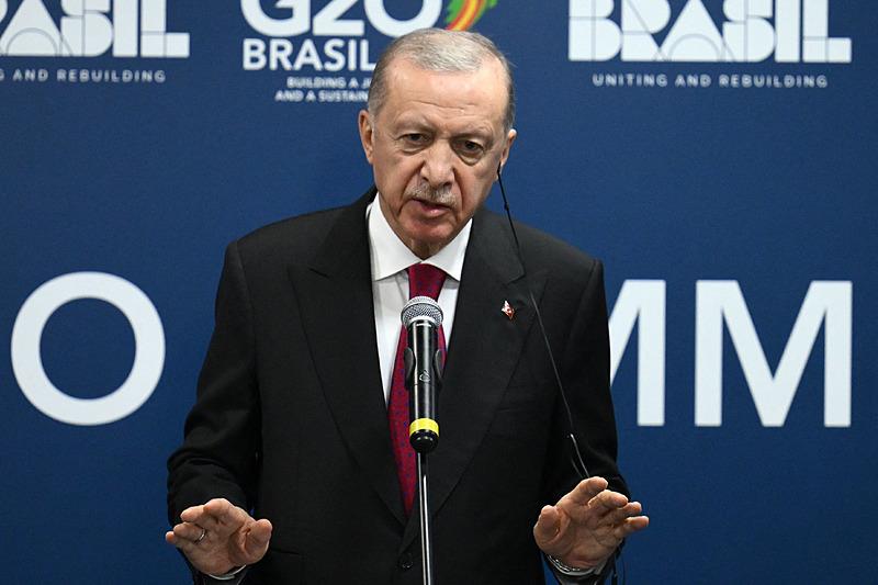 Başkan Recep Tayyip Erdoğan’ın Brezilya’da düzenlenen G20 Liderler Zirvesi’nde İsrail Cumhurbaşkanı Isaac Herzog’a ilişkin sözleri İsrail basınında gündem oldu, AFP