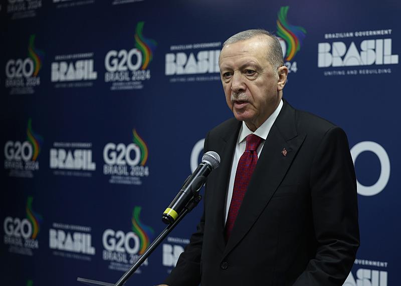 Başkan Recep Tayyip Erdoğan’ın Brezilya’da düzenlenen G20 Liderler Zirvesi’nde İsrail Cumhurbaşkanı Isaac Herzog’a ilişkin sözleri İsrail basınında gündem oldu, AFP