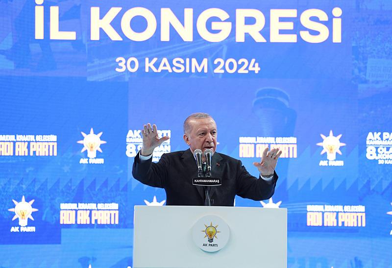 Başkan Erdoğan, partisinin Kahramanmaraş Kongresi'nde konuştu (AA)