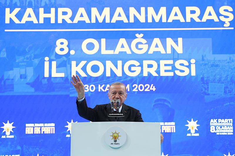 Başkan Erdoğan, partisinin Kahramanmaraş Kongresi'nde konuştu (AA)