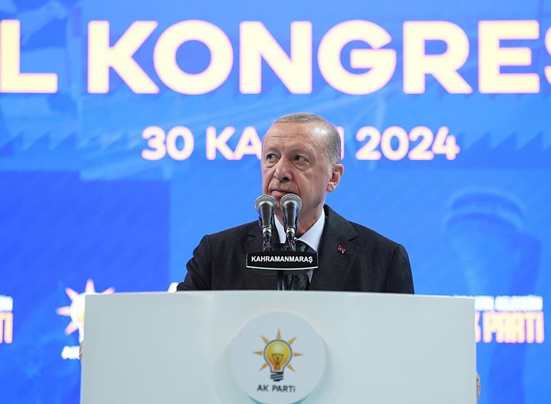 Başkan Erdoğan, partisinin Kahramanmaraş Kongresi'nde konuştu (AA)