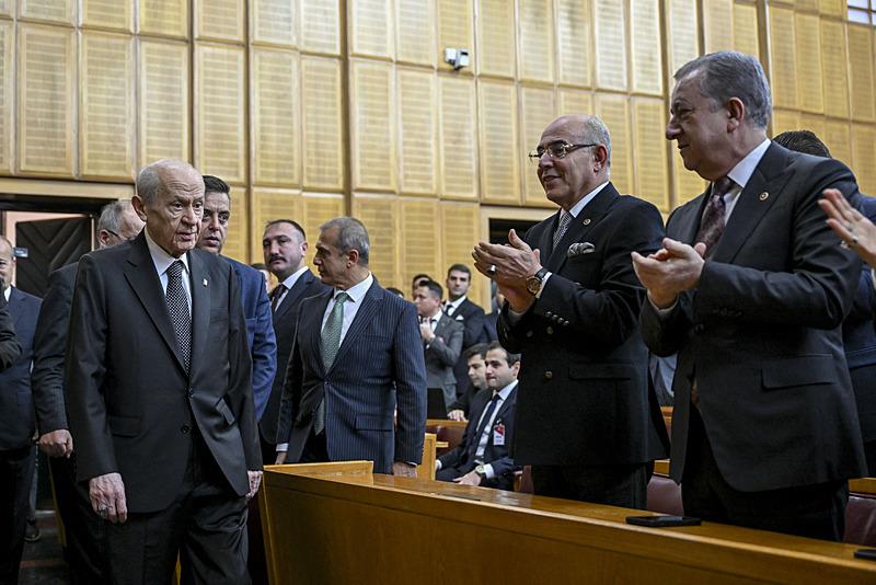 MHP lideri Bahçeli partisinin grup toplantısında (Fotoğraf: AA)