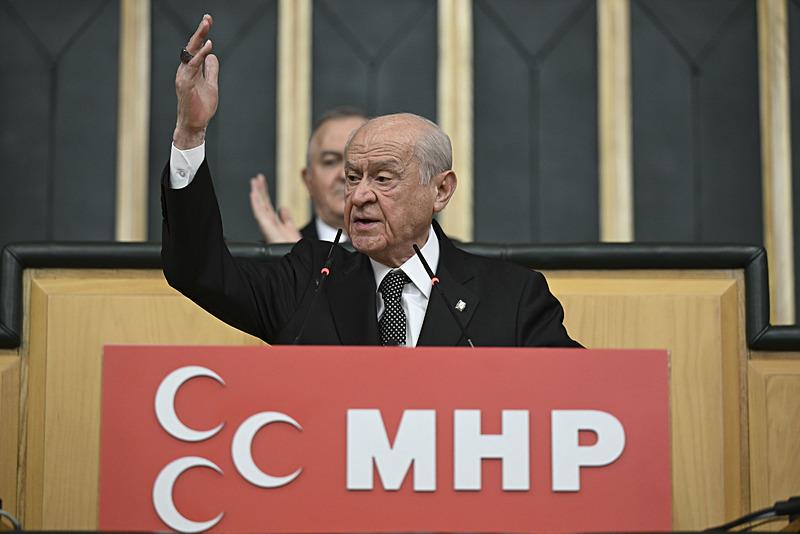 MHP lideri Bahçeli partisinin grup toplantısında (Fotoğraf: AA)