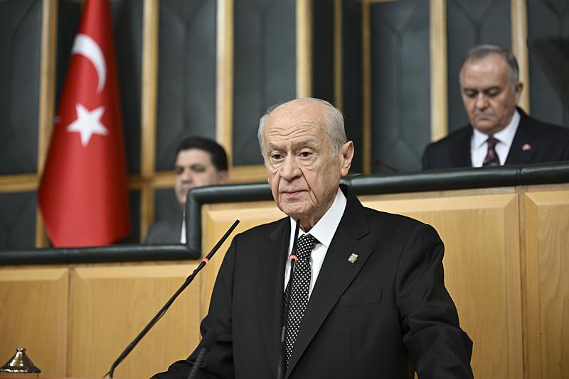 MHP lideri Bahçeli partisinin grup toplantısında (Fotoğraf: AA)