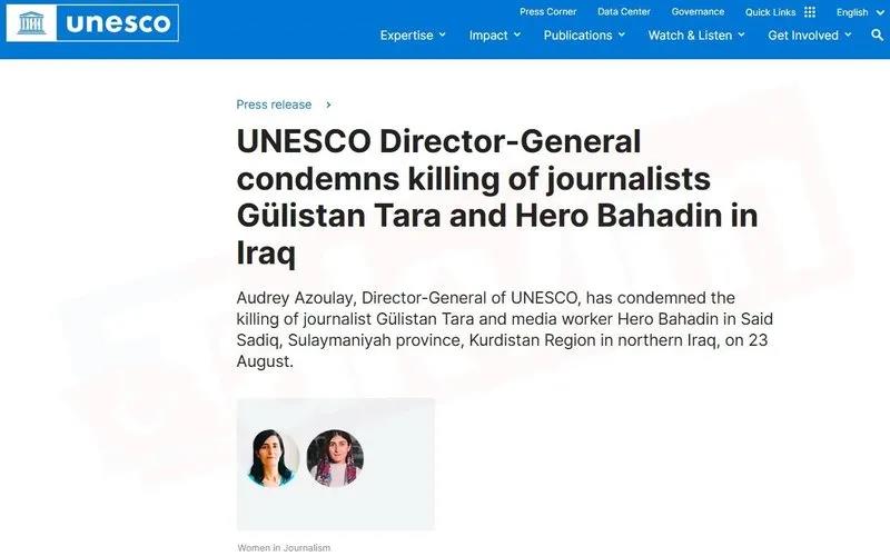 BM ve UNESCO, PKK'nın propaganda sorumlusu Gülistan Tekik'i 'Öldürülen Gazeteciler Listesi'ne ekledi (Takvim.com.tr / Ekran görüntüsü)