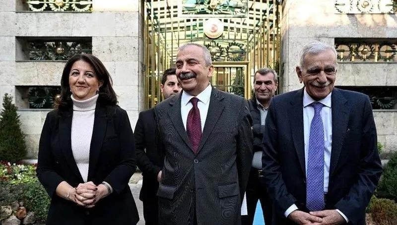İmralı'da PKK elebaşı Öcalan ile görüşen Pervin Buldan ve Sırrı Süreyya Önder DEM'lİ Ahmet Türk ile birlikte TBMM'de partileri ziyaret etti (Takvim.com.tr Arşiv)