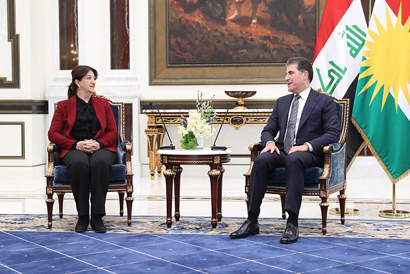 DEM Parti heyeti Erbil’de IKBY Başkanı Barzani ile görüştü (AA)